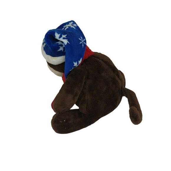 Walmart Winter Monkey Brown Santa Hat and Scarf 7 inch Stuffed Animal Plush - Picture 3 of 6